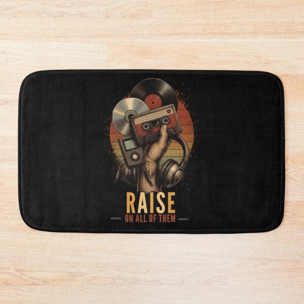 Item preview, Raised On All of Them Retro Music Hand Vintage Design designed and sold by La-Nuna.