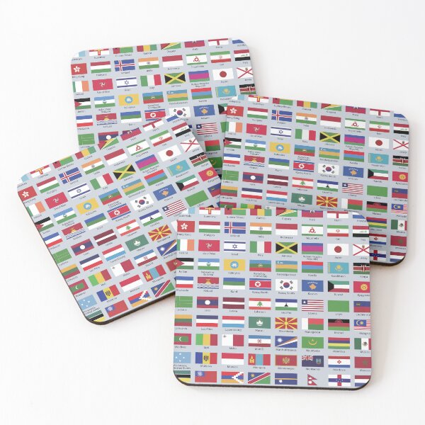 Item preview, Global Flags on Gray - World Flags With Written Names - Educational Geography  designed and sold by Divine Ease.