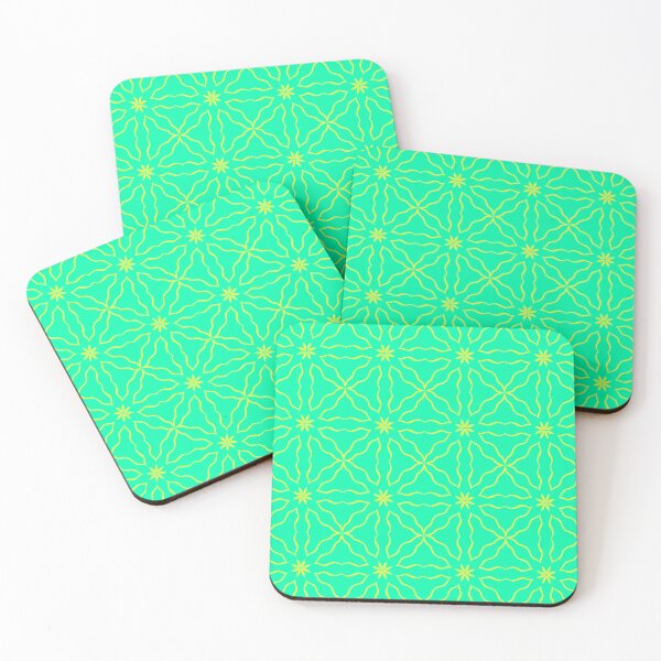 Item preview, Psychedelic Neon Green and Yellow Starburst Geometric Seamless Pattern designed and sold by VOYID ART STUDIO.