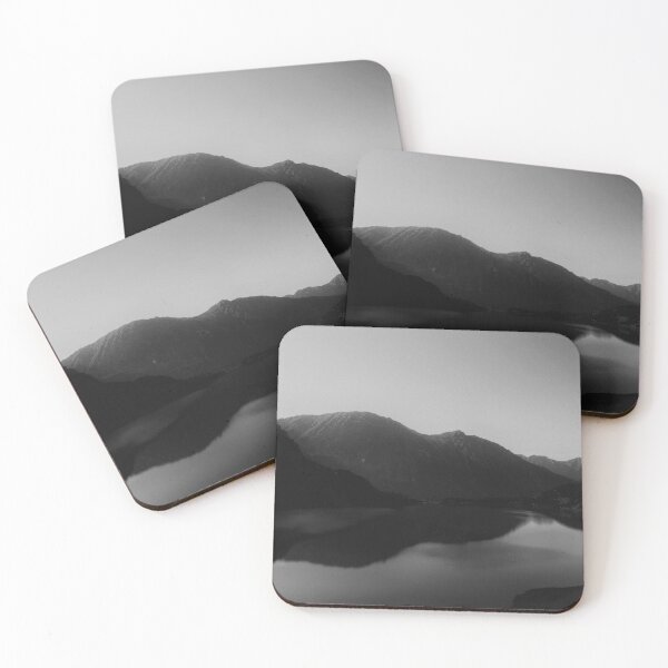 Item preview, Moody Mountain Lake Reflection in Monochrome designed and sold by EllenNortt.