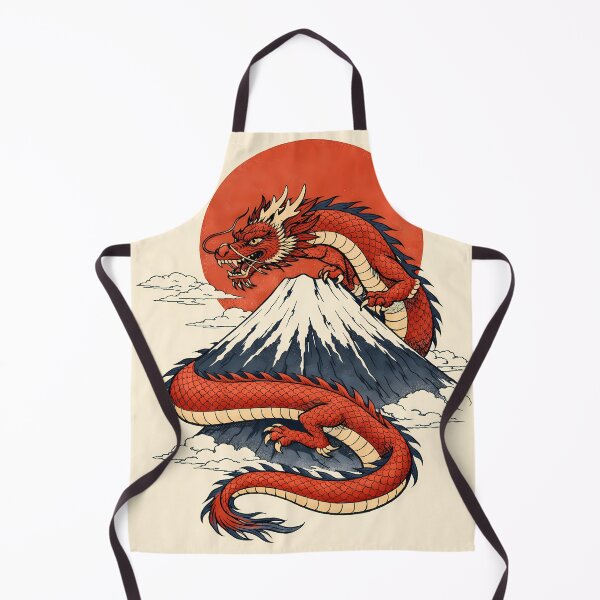 Item preview, Vintage Japanese Dragon - Ukiyo-e Mount Fuji Art Poster designed and sold by AuraArtistica.