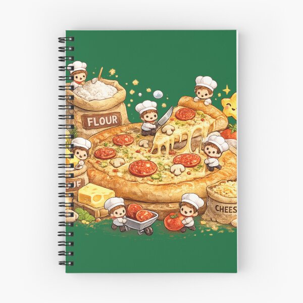 Item preview, Tiny Chefs Making Giant Pizza | Funny Food Art Design designed and sold by VasiArtLab.