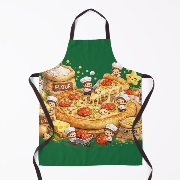 Item preview, Tiny Chefs Making Giant Pizza | Funny Food Art Design designed and sold by VasiArtLab.