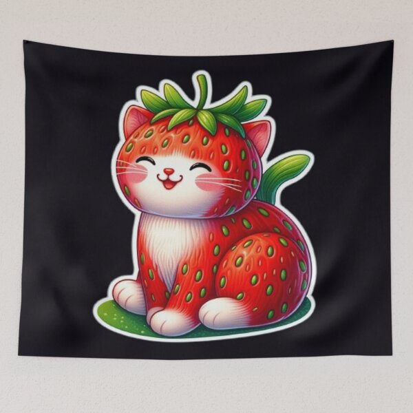 Item preview, Cute Strawberry Kitty Kawaii Cat T-Shirt | Adorable Strawberry Cat Lover Fruitcore Anime Aesthetic Tee designed and sold by HopeAndHustle.