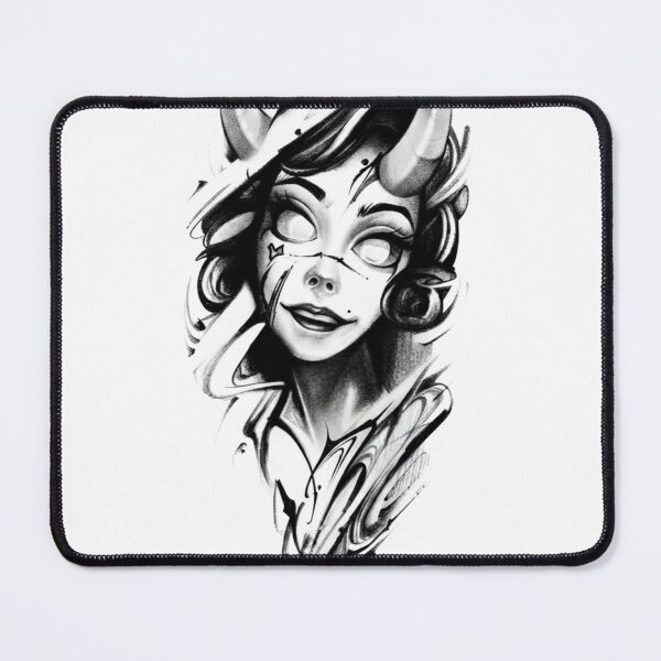 Item preview, Dark Fantasy Demon Girl Tattoo Art designed and sold by RoyalDeluxGo.