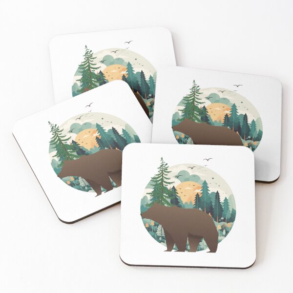 Item preview, Forest Guardian Bear Sunset Wilderness designed and sold by yuki-hana.