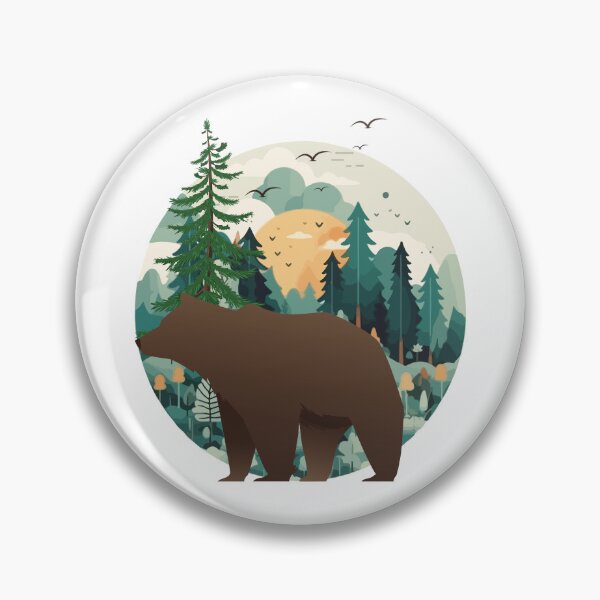 Item preview, Forest Guardian Bear Sunset Wilderness designed and sold by yuki-hana.