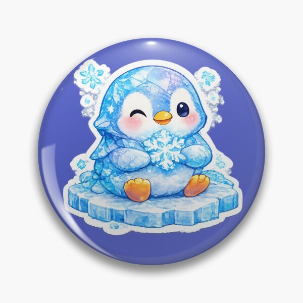 Item preview, Cute Ice Penguin Sticker | Kawaii Winter Penguin Holding Snowflake | Pastel Blue Penguin | Cozy Snow Animal Sticker designed and sold by StyloStudio.