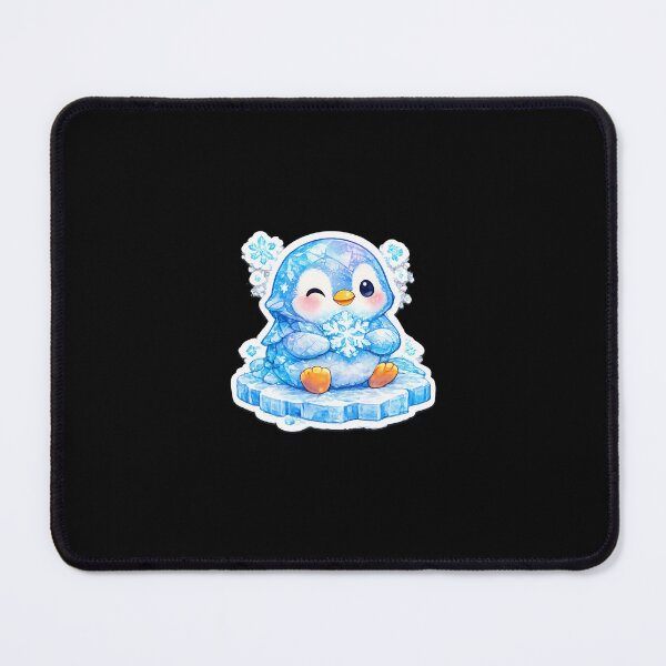 Item preview, Cute Ice Penguin Sticker | Kawaii Winter Penguin Holding Snowflake | Pastel Blue Penguin | Cozy Snow Animal Sticker designed and sold by StyloStudio.