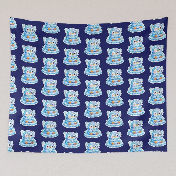Item preview, Cute Ice Penguin Sticker | Kawaii Winter Penguin Holding Snowflake | Pastel Blue Penguin | Cozy Snow Animal Sticker designed and sold by StyloStudio.