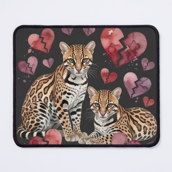 Item preview, Ocelot Save Us Endangered Wild Cat Watercolor Art Print designed and sold by Pioneer Spirit Market.