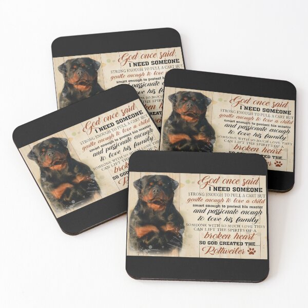 Item preview, God Once Said I Need Someone Strong Enough So God Created The Rottweiler Dog Lover Poster designed and sold by scrambledpeg.