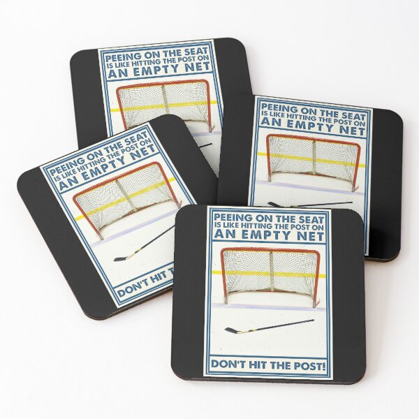 Item preview, Peeing On The Seat Is Like Hitting The Post On An Empty Net Funny Hockey Poster designed and sold by scrambledpeg.