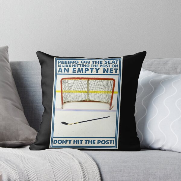 Item preview, Peeing On The Seat Is Like Hitting The Post On An Empty Net Funny Hockey Poster designed and sold by scrambledpeg.