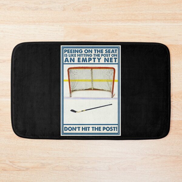 Item preview, Peeing On The Seat Is Like Hitting The Post On An Empty Net Funny Hockey Poster designed and sold by scrambledpeg.