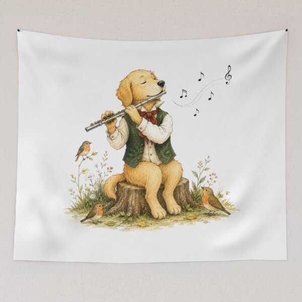 Item preview, Golden Retriever Flute Melody designed and sold by Snurly.