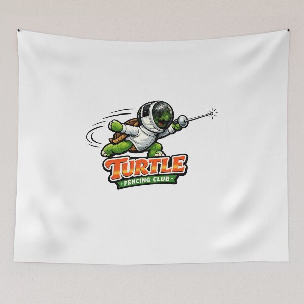 Item preview, Turtle Fencing Club Retro Sports Mascot designed and sold by TheRealTaria.