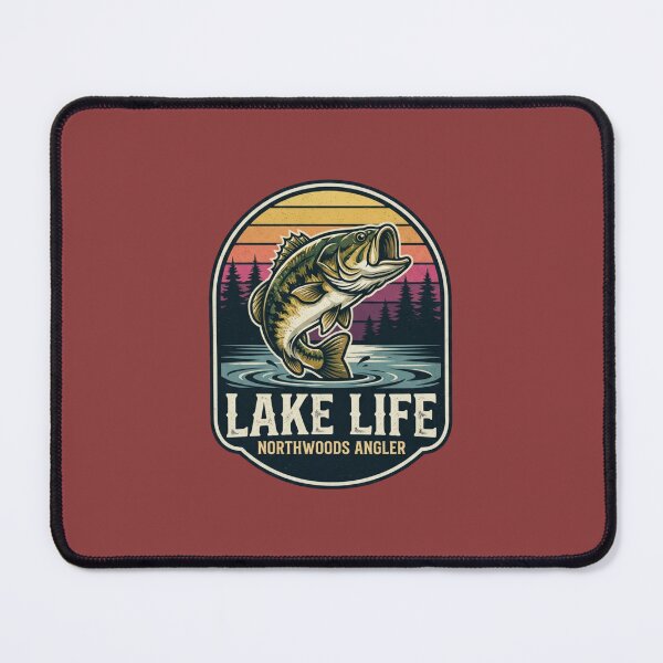 Item preview, Lake Life Bass Illustration designed and sold by Maniwarsi.