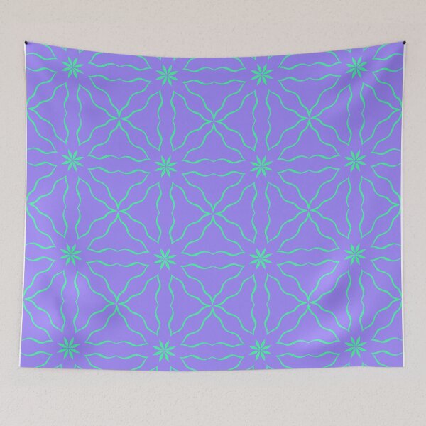 Item preview, Starburst Violet and Mint Green Kaleidoscope Geometric Seamless Pattern designed and sold by VOYID ART STUDIO.