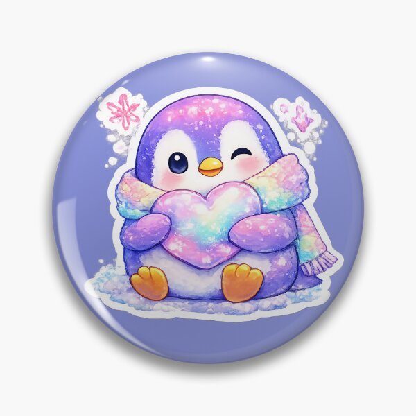 Item preview, Cute Penguin Holding Rainbow Heart Sticker | Kawaii Love Penguin | Pastel Winter Animal | Cozy Valentine's Penguin Sticker designed and sold by StyloStudio.