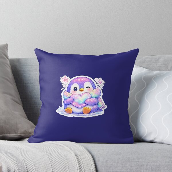 Item preview, Cute Penguin Holding Rainbow Heart Sticker | Kawaii Love Penguin | Pastel Winter Animal | Cozy Valentine's Penguin Sticker designed and sold by StyloStudio.