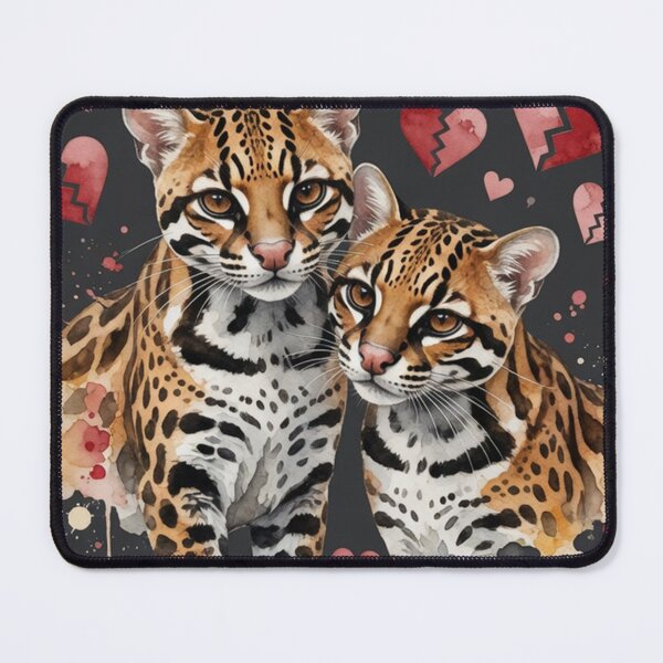Item preview, Ocelot Save Us Endangered Wild Cat Watercolor Art Print designed and sold by Pioneer Spirit Market.