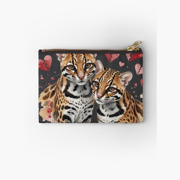 Item preview, Ocelot Save Us Endangered Wild Cat Watercolor Art Print designed and sold by Pioneer Spirit Market.