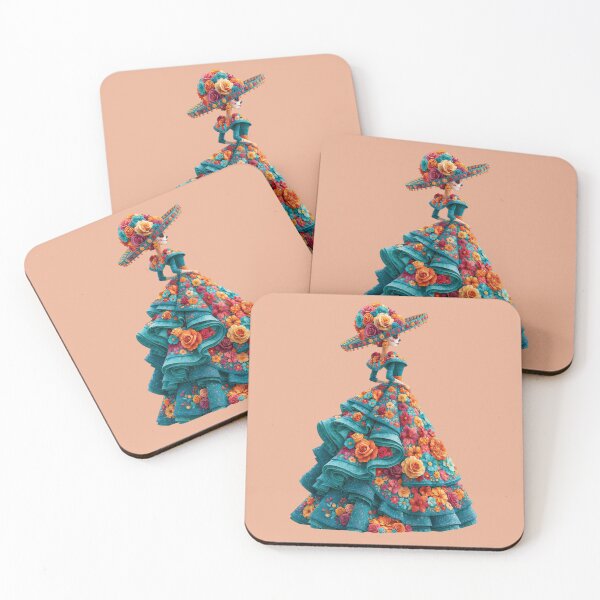 Item preview, Elegant Dia de Muertos Catrina with Floral Dress designed and sold by MythicMood.