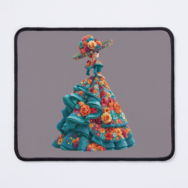 Item preview, Elegant Dia de Muertos Catrina with Floral Dress designed and sold by MythicMood.