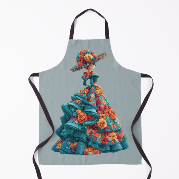 Item preview, Elegant Dia de Muertos Catrina with Floral Dress designed and sold by MythicMood.