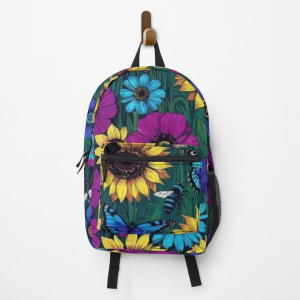 Item preview, Vibrant Sunflower & Wildflower Meadow – Blue Butterflies & Bees Pattern designed and sold by Nexus Space.