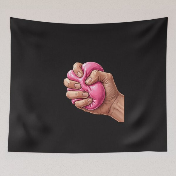 Item preview, Cute Pink Squishy Stress Relief Hand Sticker | Sensory Squeeze Toy Inspired | Kawaii Aesthetic designed and sold by Bhaskar Digital Art.
