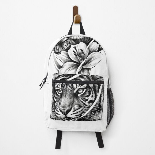 Item preview, Tiger and Flowers Tattoo Style Art designed and sold by RoyalDeluxGo.