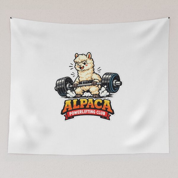 Item preview, Alpaca Powerlifting Club Retro Sports Mascot designed and sold by TheRealTaria.