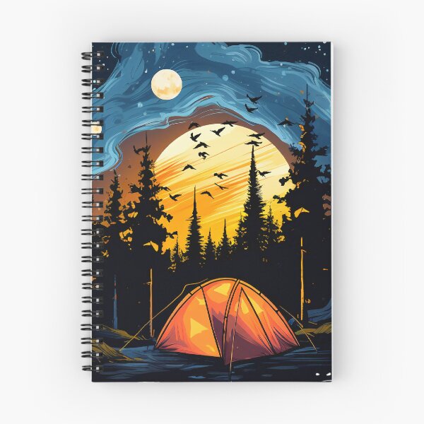 Item preview, Camping Night Landscape Glowing Tent Wilderness Stars Forest Circular Fine Art Graphic designed and sold by DesignArtist.ia.