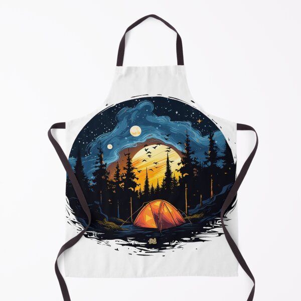 Item preview, Camping Night Landscape Glowing Tent Wilderness Stars Forest Circular Fine Art Graphic designed and sold by DesignArtist.ia.