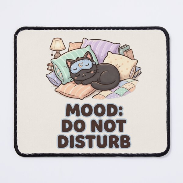 Item preview, Mood Do Not Disturb – Cute Sleepy Cat T‑Shirt & Sticker designed and sold by ZyxDes.