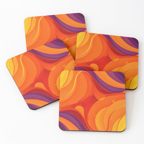 Item preview, Fluid Energy - Abstract curves in orange, yellow, and purple designed and sold by NeyhineAngelionShop.