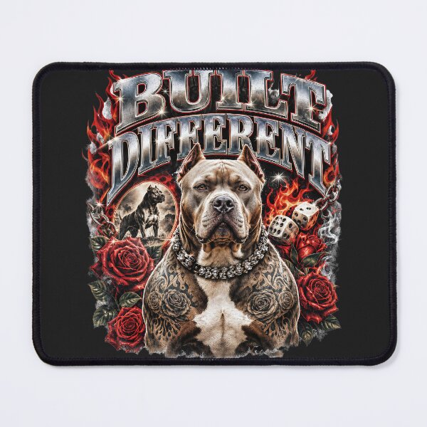 Item preview, Built Different Pit Bull Shirt, American Bully Graphic Tee, Strong Dog Lover T-Shirt, Tattooed Bully, Streetwear Gift for Men Women designed and sold by QuirkyCloud Designs.