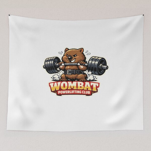 Item preview, Wombat Powerlifting Club Retro Sports Mascot designed and sold by TheRealTaria.