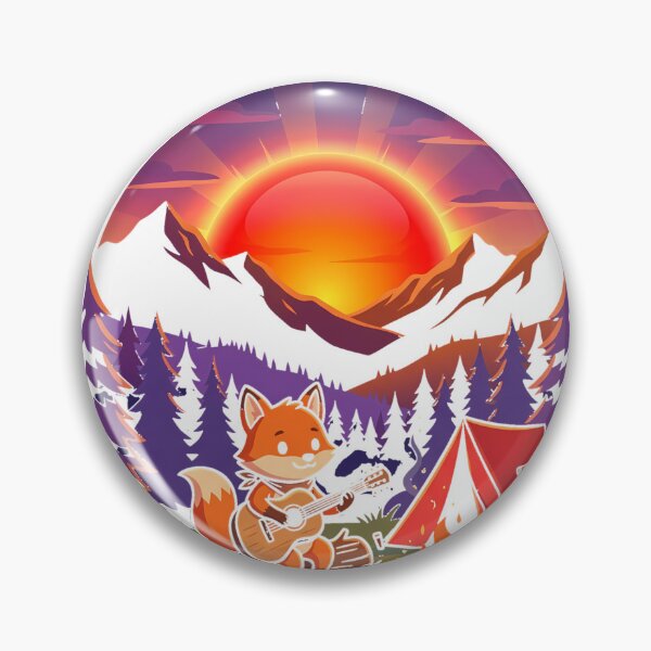 Item preview, Camp musician vintage sunset with fox playing guitar Classic T-Shirt designed and sold by KTY-NUSS.