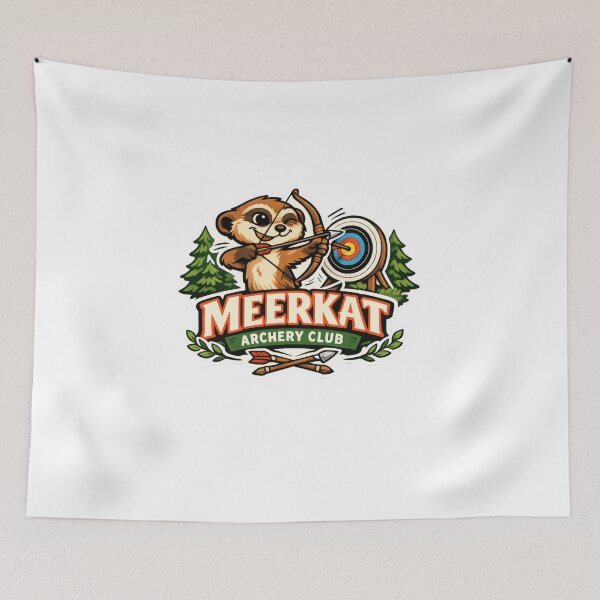 Item preview, Meerkat Archery Club Retro Sports Mascot designed and sold by TheRealTaria.