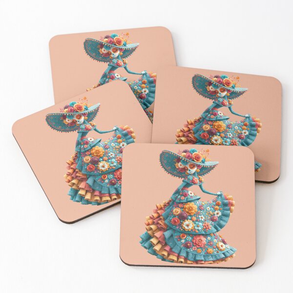 Item preview, Elegant Dia de Muertos Catrina with Floral Dress designed and sold by MythicMood.