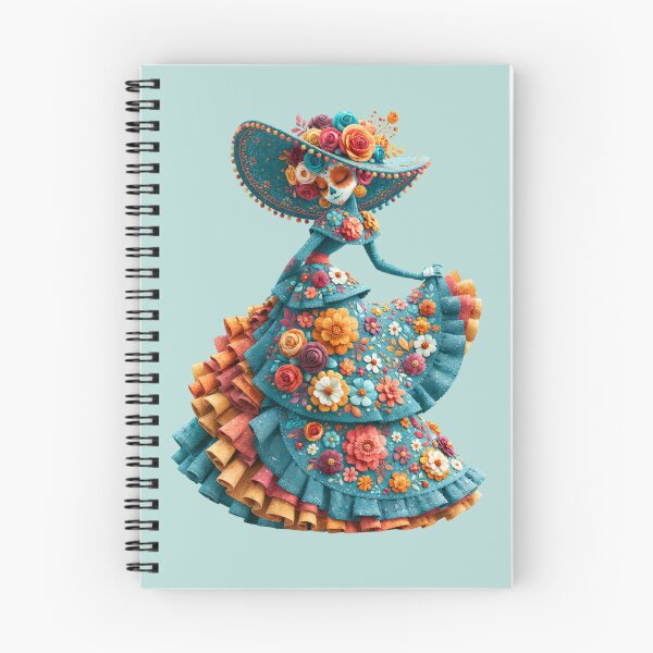 Item preview, Elegant Dia de Muertos Catrina with Floral Dress designed and sold by MythicMood.
