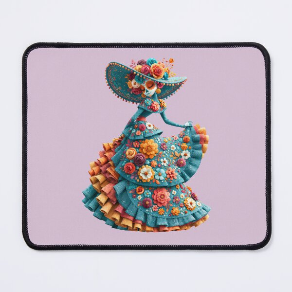 Item preview, Elegant Dia de Muertos Catrina with Floral Dress designed and sold by MythicMood.