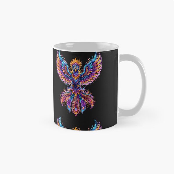 Item preview, Majestic Neon Cybernetic Phoenix - Colorful Glowing Firebird designed and sold by alalame.