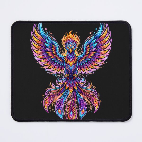 Item preview, Majestic Neon Cybernetic Phoenix - Colorful Glowing Firebird designed and sold by alalame.