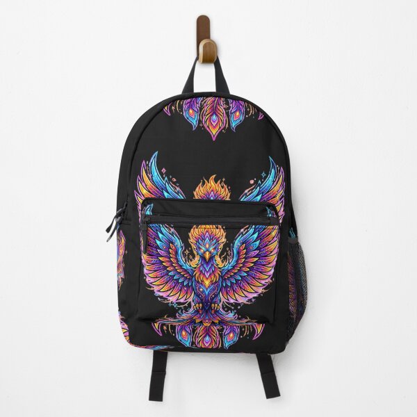 Item preview, Majestic Neon Cybernetic Phoenix - Colorful Glowing Firebird designed and sold by alalame.