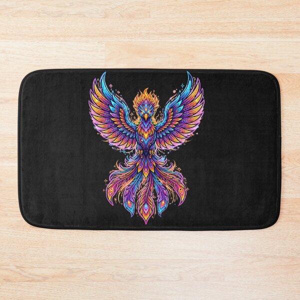 Item preview, Majestic Neon Cybernetic Phoenix - Colorful Glowing Firebird designed and sold by alalame.