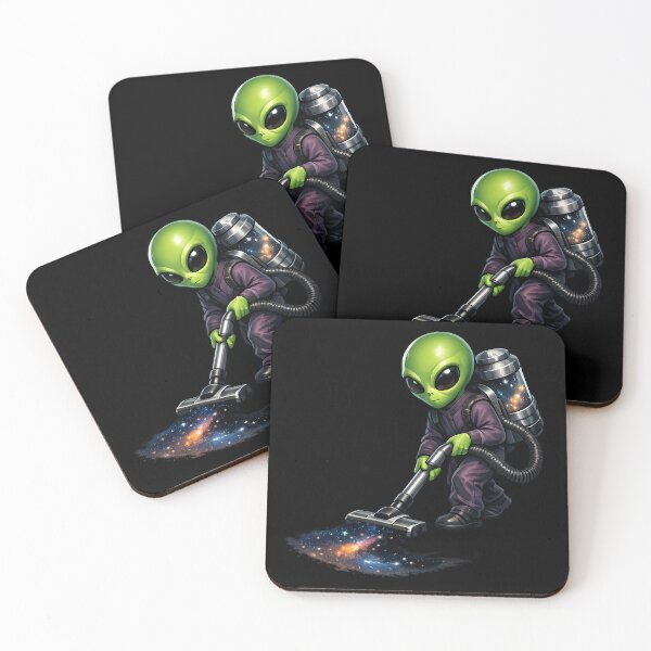 Item preview, Alien Vacuuming Stardust – Funny Cosmic Space Illustration designed and sold by builtforyou.
